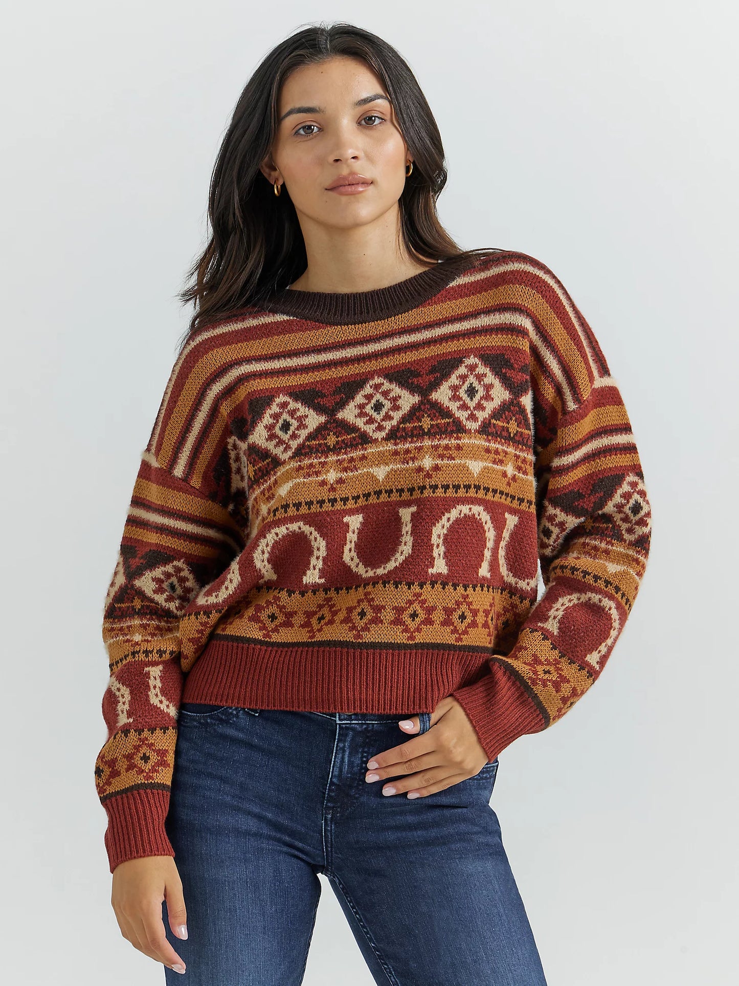 Horseshoe Burgundy Sweater