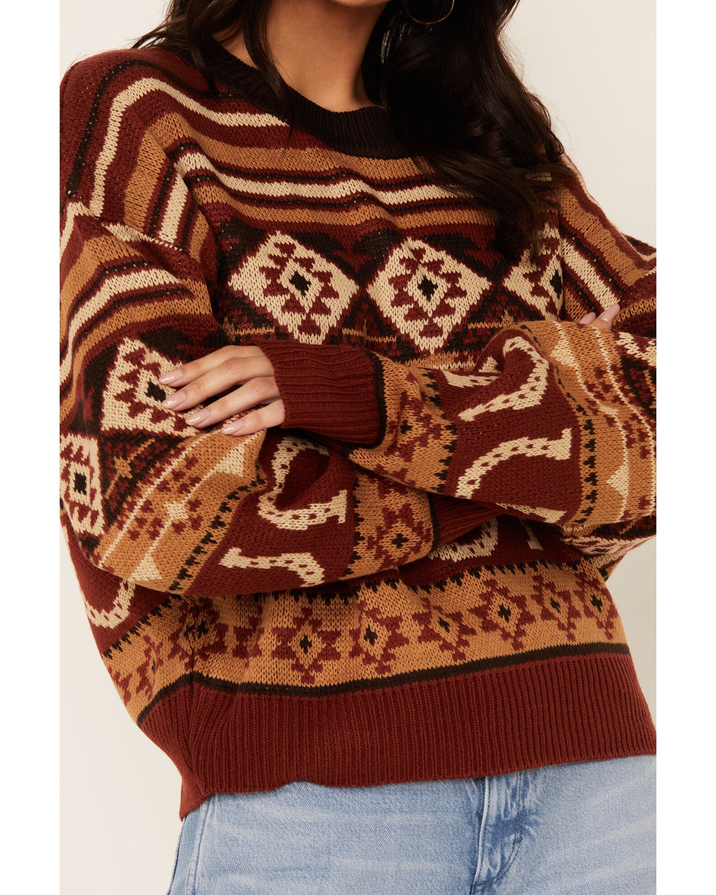 Horseshoe Burgundy Sweater