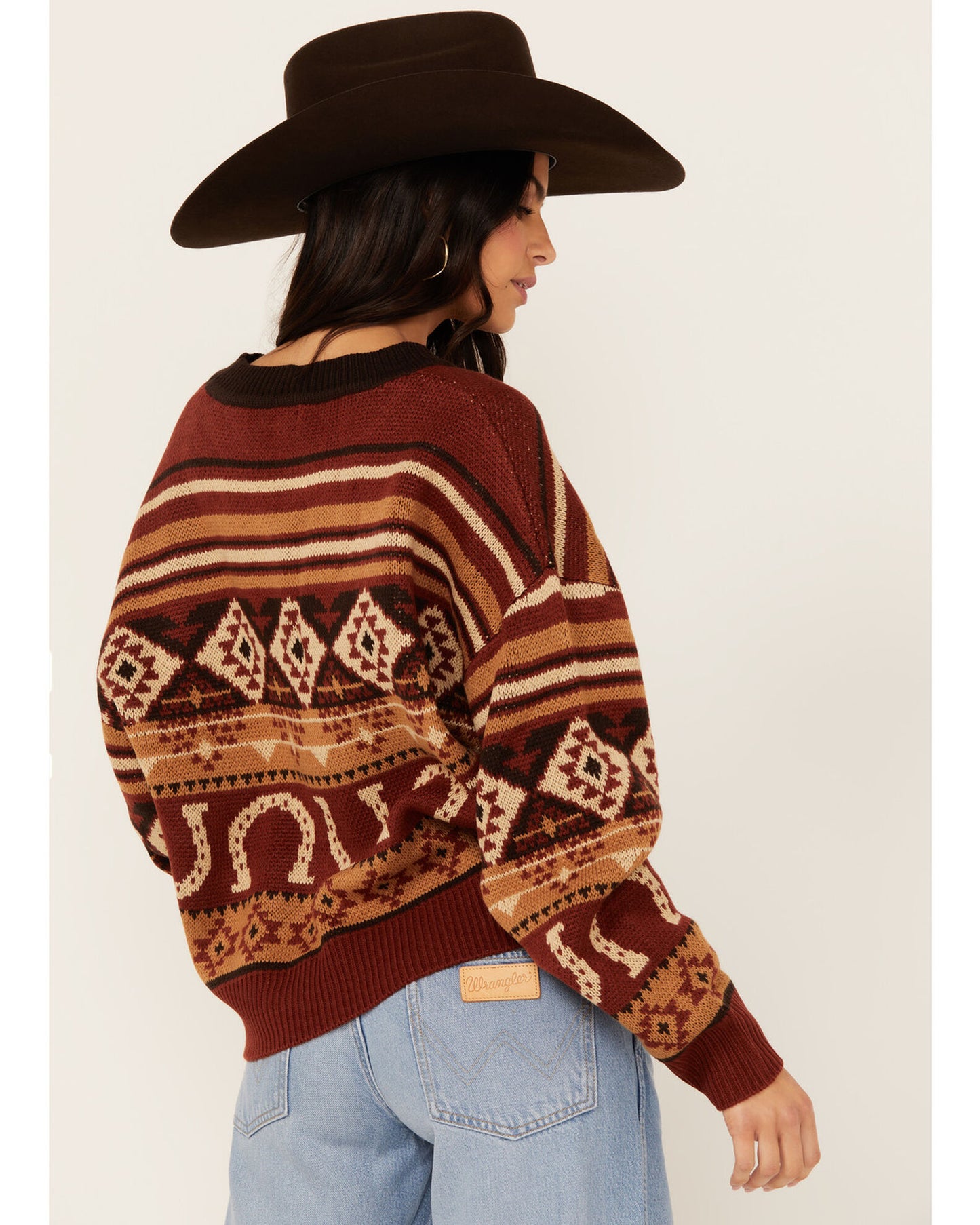 Horseshoe Burgundy Sweater