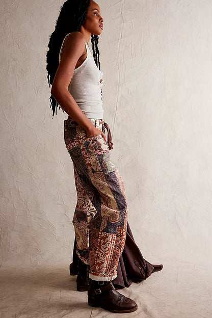 Moxie Printed Barrel Jeans